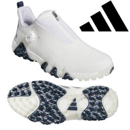 アディダス ゴルフシューズ コードカオス ボア LVL63 ホワイト/クルーネイビー/クリスタルホワイト GX3938 adidas Golf お誕生日祝い お祝い 記念品 お父さん 父の日 彼氏 男性 30代 40代 50代 60代 還暦祝い 敬老の日 人気プレゼント プレゼント