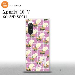 Xperia10V Xperia10V スマホケース 背面ケースソフトケース 花柄 バラ チェック ピンク +アルファベット 2023年 7月発売 nk-xp105-tp255i