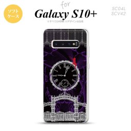 SC-04L SCV42 Galaxy S10+ スマホケース ソフトケース 時計 妖精 黒 灰 メンズ レディース nk-s10p-tp1252