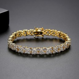 ブレスレット キュービックジルコニア ホワイト 真鍮 シルバー エレガント きれいめ 差し込み式 テニスブレスレット 17cm 19cm b13120301