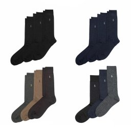 ポロ ラルフローレン POLO RALPH LAUREN 靴下 くつ下 ビジネス カジュアル ソックス 3足セット 男性用靴下 MERINO WOOL 8082PK メンズ ブラック+ネイビー+ブラウンアソート+チャコールアソート