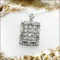 K18YG/PG/WG【2.0ct】ミステリーダイヤモンド パヴェペンダント ネックレス『Carre』 [SIクラス F～Dカラー 無色透明 GOOD～VERYGOOD] ハートアンドキューピット 『良いものを日常から・・・』 結婚記念日 誕生日 贈り物 記念日【送料無料】   LPN-447b