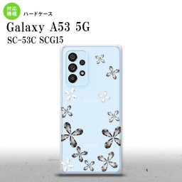 SC-53C SCG015 Galaxy A53 5G スマホケース 背面ケース ハードケース 花柄 カット グレー メンズ レディース nk-a53-075