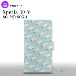 Xperia10V Xperia10V 手帳型スマホケース カバー 花柄 バラ ドット 水色 2023年 7月発売 nk-004s-xp105-dr261