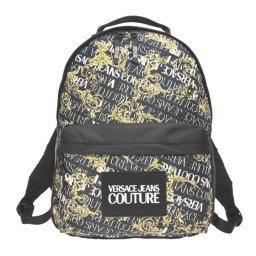 ヴェルサーチェ ジーンズ クチュール VERSACE JEANS COUTURE  バックパック リュックサック サック 73YA4BF1 G89 RANGE LOGO COUTURE PRINT 899+948 ブラック+ゴールド