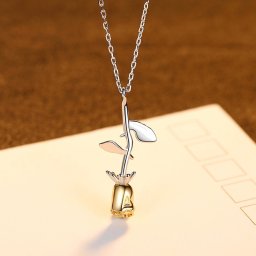 ネックレス 石なし シルバー925 シルバー 小豆 アズキチェーン 2色使い エレガント おしゃれ 可愛い かわいい きれいめ モチーフ フラワー 花 40cm+5cm cn0400