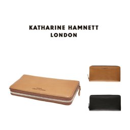 KATHARINE HAMNETT LONDON キャサリンハムネットロンドン ラウンドファスナー 長財布 490-57007 SOFTソフト 姫路レザー 本革 姫路産 高級 人気 送料無料 正規取扱店 ギフト プレゼント