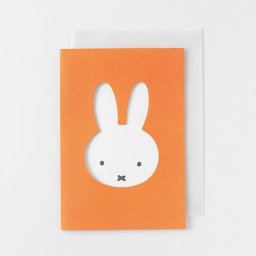 ミッフィー グリーティングカード（face/orange） レター 文房具 フェイス オレンジ