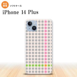 iPhone14 plsu iPhone14 plsu スマホケース 背面ケースソフトケース 花十時 ふんわり グレー 2022年 10月発売 nk-i14pl-tp1354
