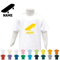 スケボー3  名入れTシャツ/ベビー服、キッズ服、お名前、子供服、キッズウェア、こども服、入園、入学、新学期、幼稚園、保育園、小学校、、夏服【ネコポス発送可】【cf_bst】スケートボード　板　ストリート