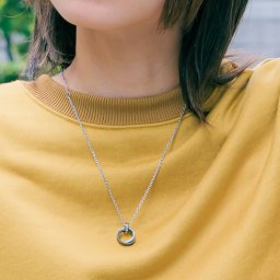 ネックレス 316L サージカルステンレス アレルギーフリー つけっぱなし ステンレス メンズ レディース シルバー ブラック ブルー 黒 青 ペア ギフト プレゼント CONTRAST PIP7963 PLUG IN ブランド 恋人 デート  記念 推し活 大人 秋 冬 クリスマス ハロウィン