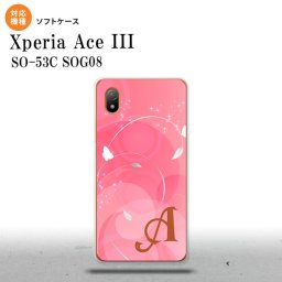 SO-53C SOG08 ワイモバイル Xperia Ace III スマホケース 背面ケースソフトケース バタフライ 蝶 A ピンク +アルファベット 2022年 6月発売 nk-so53c-tp202i