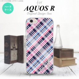 【SH03J】【スマホケース/スマホカバー】【アクオス R】SH03J スマホケース AQUOS R ケース アクオス R イニシャル チェックA ピンク青 nk-sh03j-439ini【メール便送料無料】