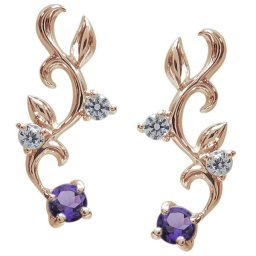 アラベスク ピアス アメジスト ピアス K18 唐草 ピアス