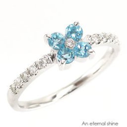 指輪 クローバー ブルートパーズ 11月誕生石 ダイヤモンド プラチナ900 ダイヤ 0.1ct リング pt900 エタニティリング ピンキーリング ファランジリング レディース ジュエリー アクセサリー プレゼント ギフト 人気 おすすめ 送料無料