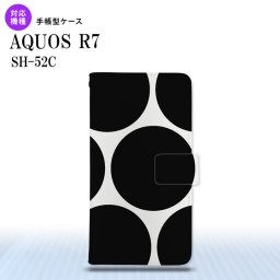 SH-52C AQUOS R7 手帳型スマホケース カバー 水玉 白 黒  nk-004s-r7-dr1114