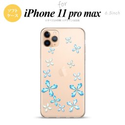 iPhone11ProMax iPhone11pro max スマホケース ソフトケース 花柄 カット 水色 メンズ レディース nk-i11pm-tp805