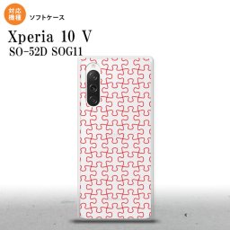 Xperia10V Xperia10V スマホケース 背面ケースソフトケース パズル 透明 赤 2023年 7月発売 nk-xp105-tp1216