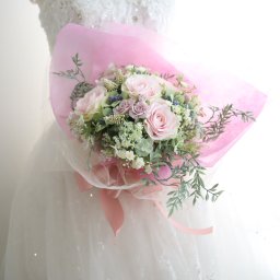 *受注制作*　想いを込めて贈る花束　ベビーピンク　造花　送別　お祝い　606