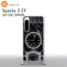 Xperia 5IV Xperia5IV スマホケース 背面ケースソフトケース 時計 妖精 黒 白 2022年 10月発売 nk-xp54-tp1258