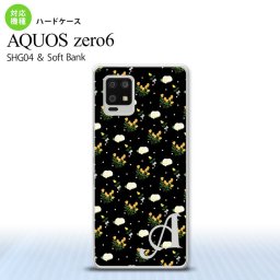 SHG04 SHG04 ZERO6 AQUOS zero6 スマホケース ハードケース 花柄 バラ ドット 小 黒 +アルファベット メンズ レディース nk-zero6-250i