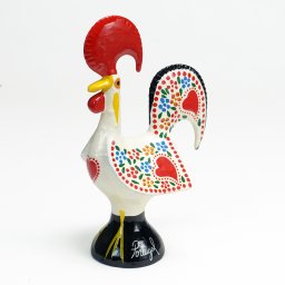 ポルトガル ニワトリ 置物 バルセロスのおんどり ガロ 手描き バルセロスの雄鶏 幸せを呼ぶ ヨーロッパ ラッキー アイテム 開運 お守り 鶏 お土産 ギフト ホワイト pmc-7w