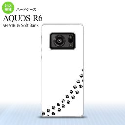 SH-51B AQUOS R6 AQUOS R6 スマホケース ハードケース 猫 足跡 白 黒 メンズ レディース nk-r6-424