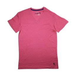 ポロラルフローレン：POLO RALPH LAUREN HANGING VネックTシャツ (ピンク)[Tシャツ 男性下着 メンズインナー 人気ブランド おすすめギフト 誕生日プレゼント メンズファッション]