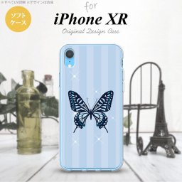 iPhoneXR iPhone XR スマホケース ソフトケース バタフライ 蝶 E 青 メンズ レディース nk-ipxr-tp317