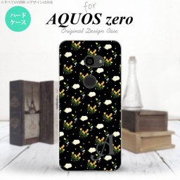 AQUOS zero アクオス ゼロ 801SH スマホケース カバー ハードケース 花柄・バラ（E） 黒 イニシャル 対応 nk-801sh-250i[スマホ,スマホケース,スマホカバー,ケース,カバー,ジャケット]