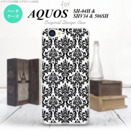 【SHV34】【スマホケース/スマホカバー】【アクオス セリエ】SHV34 スマホケース AQUOS SERIE SHV34 カバー アクオス セリエ ダマスク柄 クリア×黒 nk-shv34-1026【メール便送料無料】