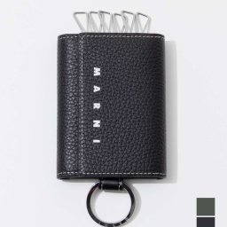 マルニ MARNI PCMI0017U0 LV688 キーケース メンズ レザー 6連 キーホルダー キーリング コンパクト スマートキー 革 プレゼント ギフト カジュアル シンプル 誕生日 記念 お祝い コンパクト KEY HOLDER WALLET ブラック オリーブグリーン