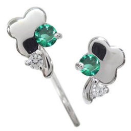 クローバー・ピアス・K10・エメラルド・ピアス