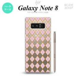 【SC01K】【スマホケース/スマホカバー】【ギャラクシー ノート8】SC01K スマホケース Galaxy Note8 SC-01K カバー ギャラクシー ノート8 アーガイル クリア×ピンク nk-sc01k-1412【メール便送料無料】
