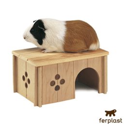 イタリアferplast社製 小動物用 木製 ハウス SIN 4645 ウッドハウス うさぎ ラビット モルモット ハムスター リス