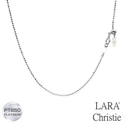 ララクリスティー プラチナ チェーン ネックレス Pt850 カットボール 幅 1.2mm 約 3.7g 最長45cm長さ調整可能 lc97-0038  LARA Christie