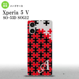 Xperia 5V Xperia 5V スマホケース 背面ケース ハードケース パズル 黒 赤 +アルファベット 2023年 10月発売 nk-xp55-1204i