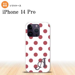 iPhone14 Pro iPhone14 Pro スマホケース 背面ケースソフトケース ドット 水玉 B 白 スモーク ピンク +アルファベット 2022年 9月発売 nk-i14p-tp109i