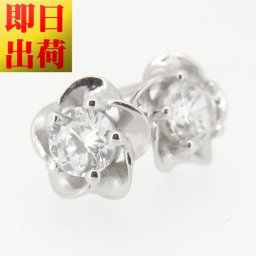 ピアス レディース/豪華 花 一粒 ピアス/プラチナ仕上げ/シルバー925/フラワー プレゼント 女性 彼女 嫁 妻 母 娘 プレゼント