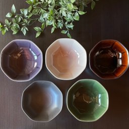 八角ボウル　中鉢　おうちカフェ　和モダン　シック (03082)