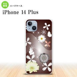 iPhone14 plsu iPhone14 plsu スマホケース 背面ケース ハードケース 花柄 ミックス B 茶 2022年 10月発売 nk-i14pl-276