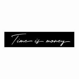 Time is money タイムイズマネー ブラック シンプル 筆記体 ステッカー カーステッカー 長方形 高さ24mm シール 煽り運転対策 カーサイン