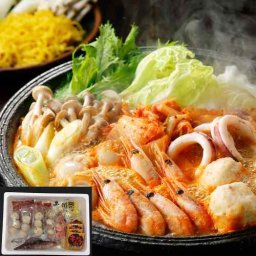 北海道 海鮮 キムチ鍋 本格 白菜キムチ 300g スルメイカ ホタテ かに えび つみれ 豪華 魚介 鍋セット お取り寄せ グルメ 冷凍