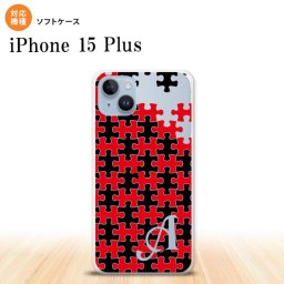 iPhone15 plus iPhone15 plus スマホケース 背面ケースソフトケース パズル 黒 赤 +アルファベット 2023年 9月発売 nk-i15pl-tp1204i