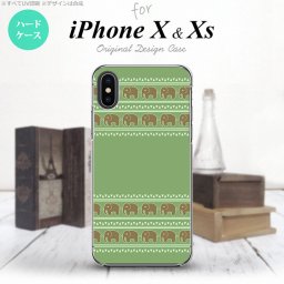 【iPhoneX】【スマホケース/スマホカバー】【アイフォンX】iPhoneX スマホケース カバー アイフォンX ゾウ模様 モスグリーン nk-ipx-693【メール便送料無料】