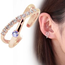 イヤーカフ 18k 18金 レディース 片耳用 イヤカフ シンプル 選べる誕生石