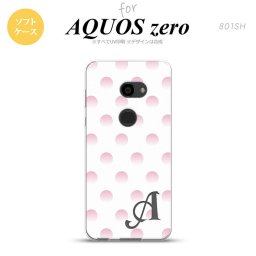AQUOS zero アクオス ゼロ 801SH スマホケース カバー ソフトケース ドット・水玉 ライトピンク イニシャル 対応 nk-801sh-tp105i[スマホ,スマホケース,スマホカバー,ケース,カバー,ジャケット]