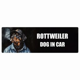 ROTTWEILER ロットワイラー DOG IN CAR カーステッカー 犬 作業服 ちょい悪 20x6.7cm 長方形 防水 屋外 屋内 ドッグオンボード デカール