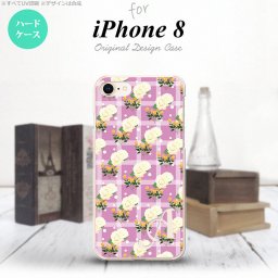 iPhone7 iPhone8 スマホケース ハードケース 花柄 バラ チェック ピンク +アルファベット メンズ レディース nk-ip8-255i