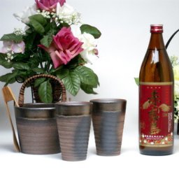 豪華酒器セット陶芸作家　安藤嘉規作（霧島酒造　芋焼酎２５度　赤霧島９００ｍｌ ）